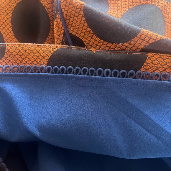 Anthropologie Maeve Rokin Polka Dot Blue and Orange Dress - Picture 6 of 9